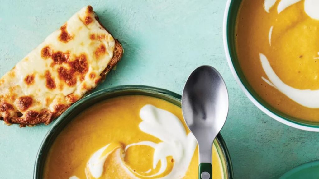 Healthier Kids’ Pumpkin Soup with Cheesy Dippers